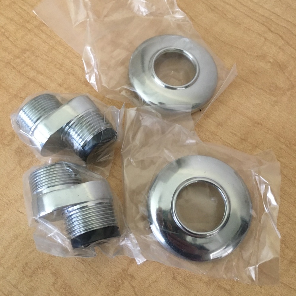 Set of 2 Chrome Plated Brass Washers Flanges Replacements for Wall Mount Faucet